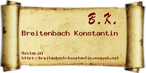 Breitenbach Konstantin névjegykártya